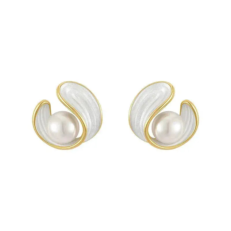 Orecchini di lusso con opale bianco e perla in oro