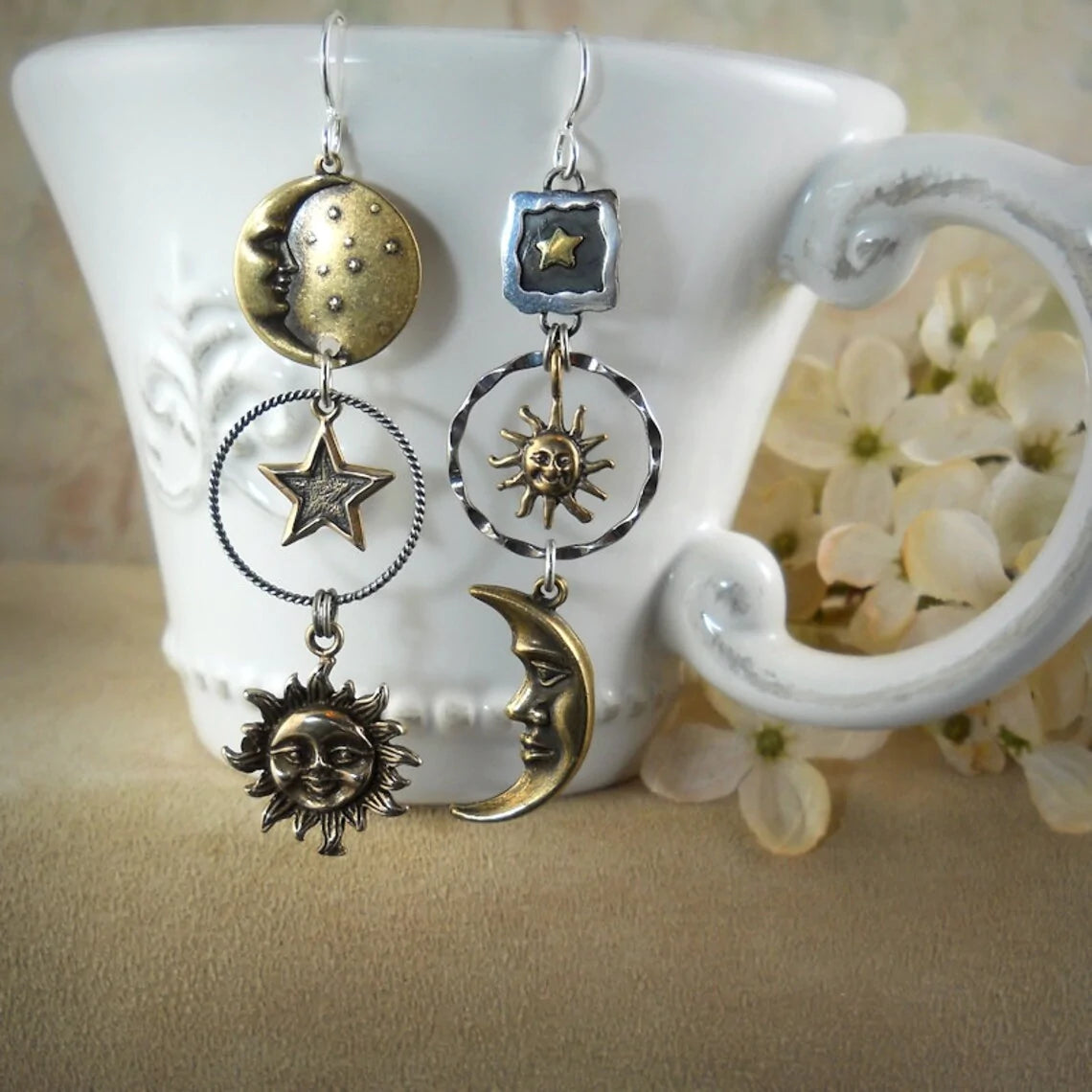 Orecchini "Sole, Luna, Stelle