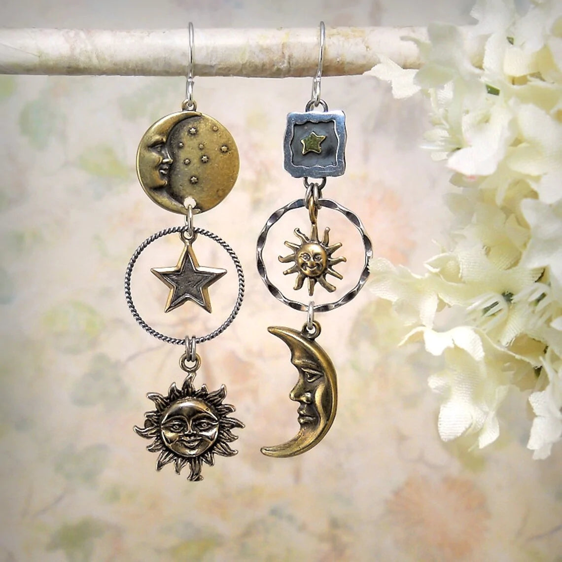 Orecchini "Sole, Luna, Stelle