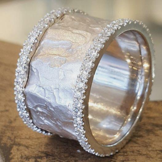 Anello Vintage in Zirconia Silverata
