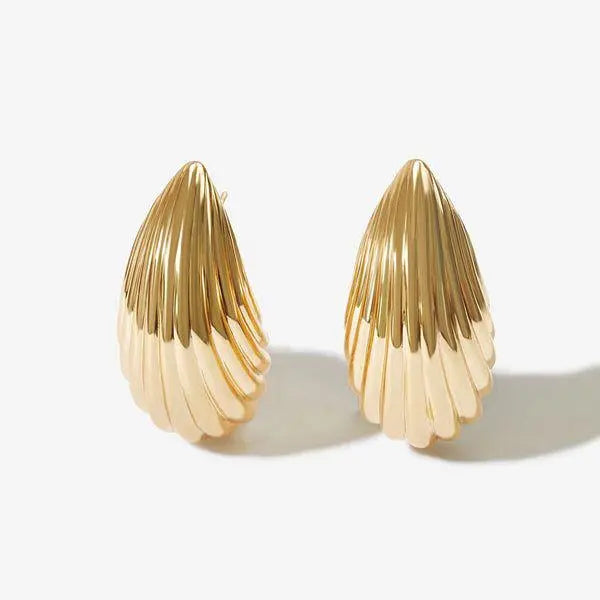 Orecchini vintage in oro goffrato
