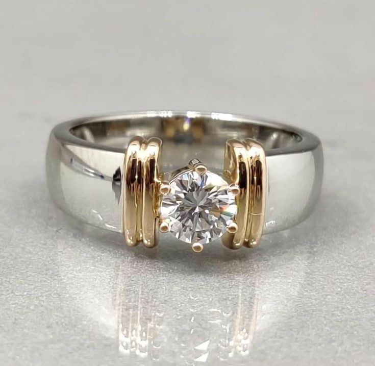 Anello d'argento con filo d'oro vintage aperto