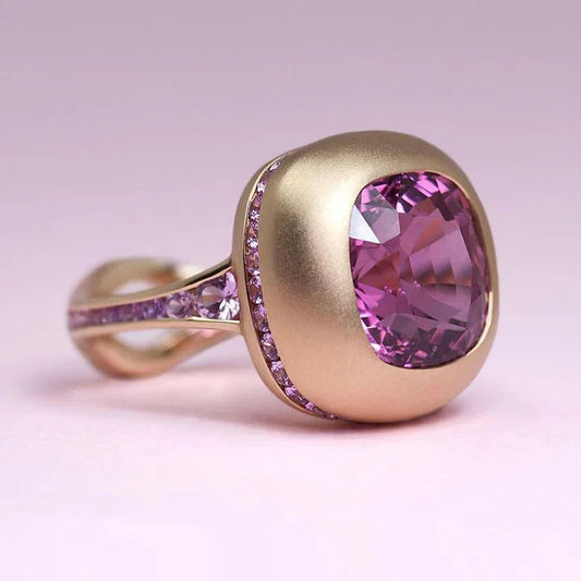 Anello Vintage Rosa Rosa Gold