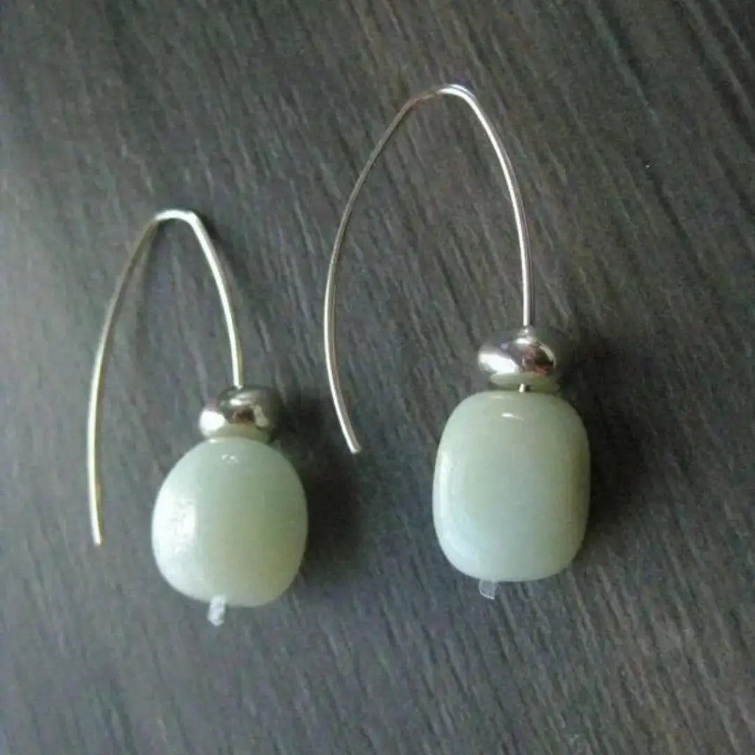Orecchini Vintage in Argento e Pietra Verde