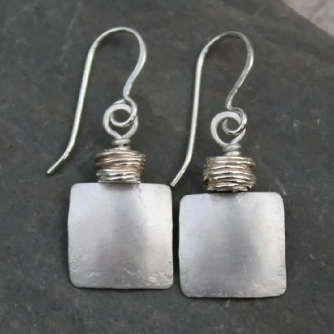 Orecchini Quadrati di Argento Vintage