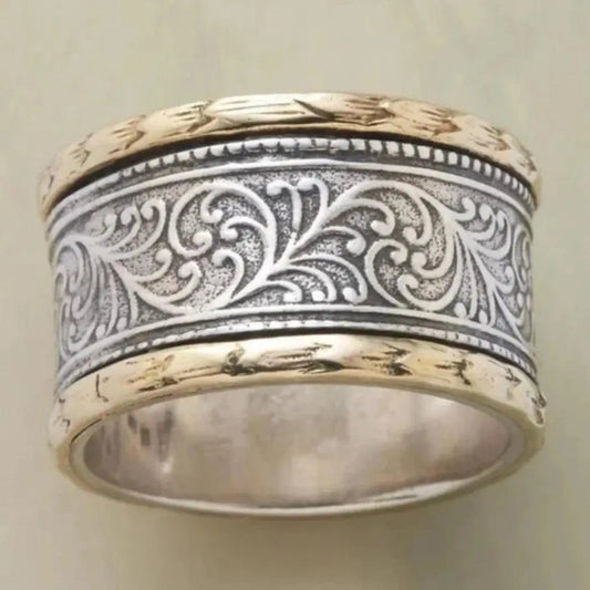 Anello placcato oro e argento vintage