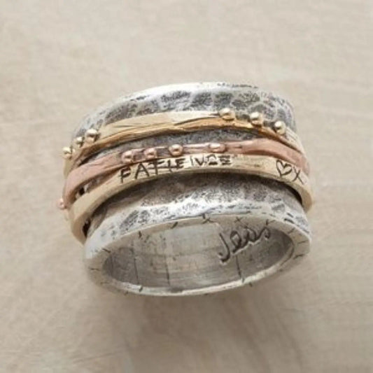 Anello vintage in oro rosa e argento