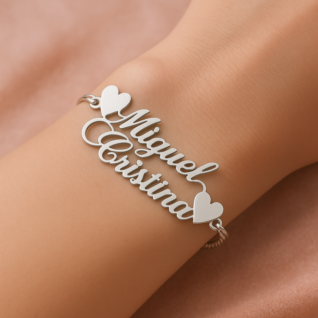 Bracciale Elegante con Doppio Nome