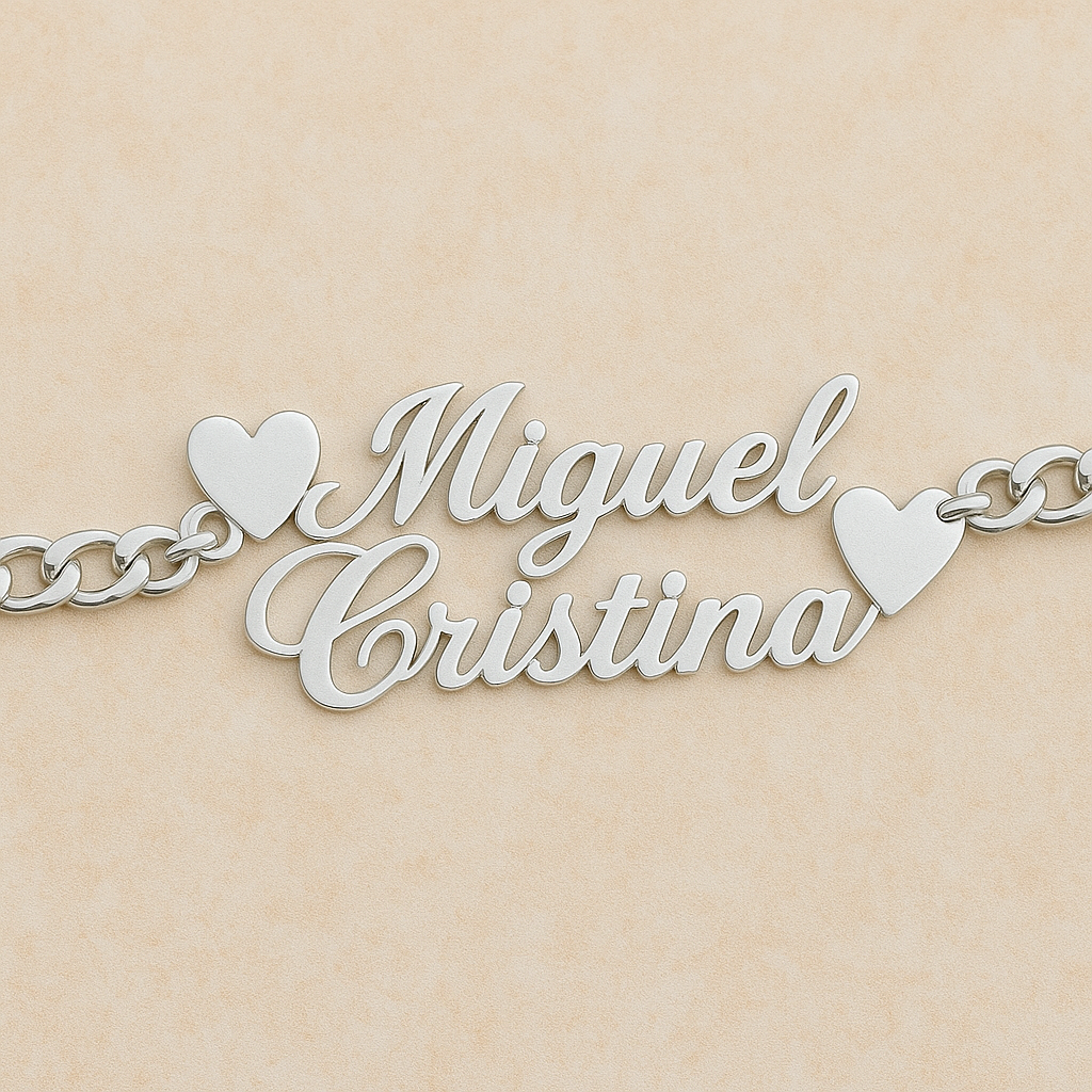 Bracciale Elegante con Doppio Nome