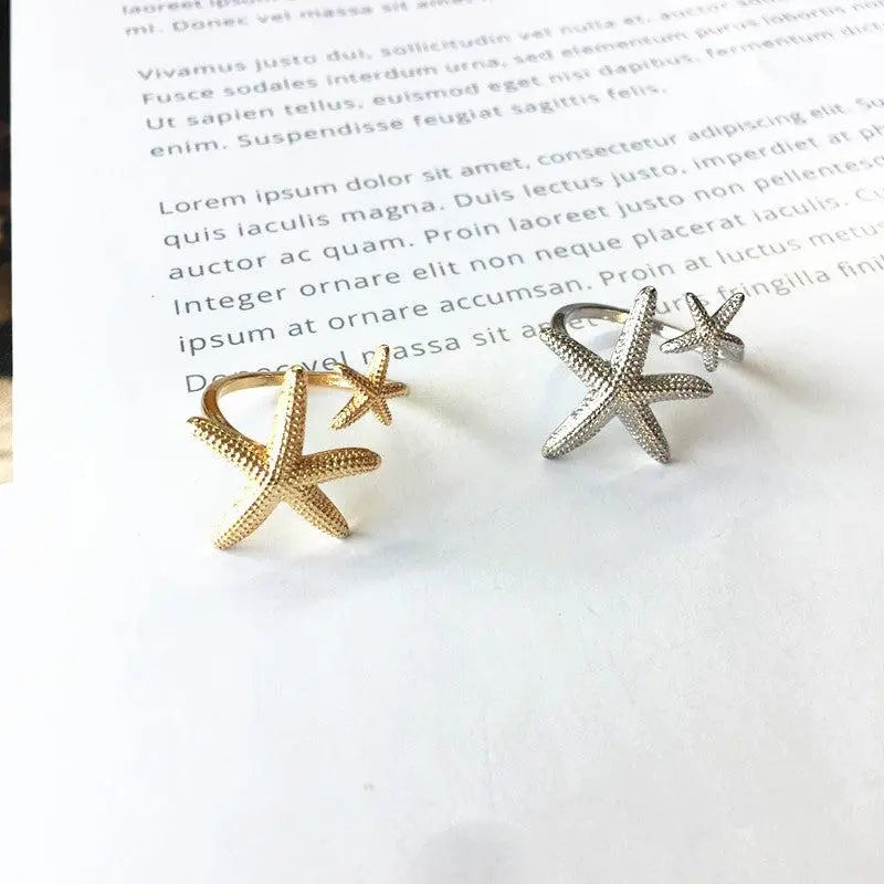 Anello Stella Marina Regolabile in Argento e Oro