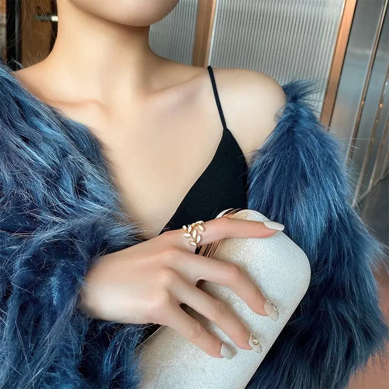 Anello con Foglia d'Oro