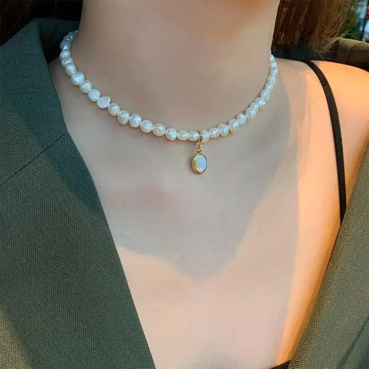 Pendente con perla di pietra lunare
