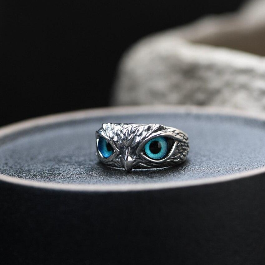 Anello regolabile con civetta fortunata in argento e opale