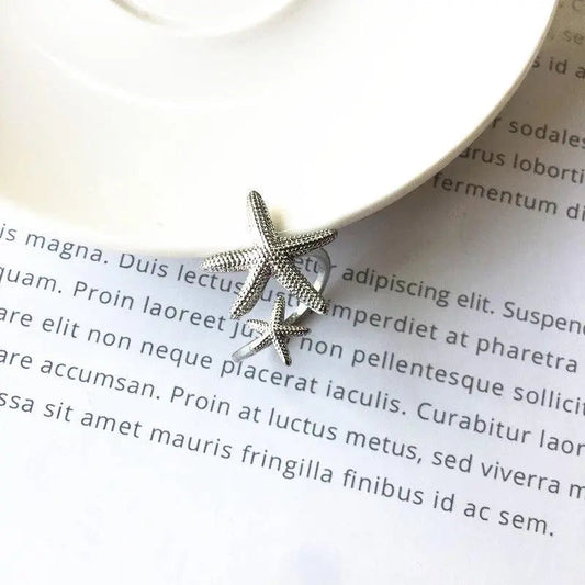 Anello Stella Marina Regolabile in Argento e Oro