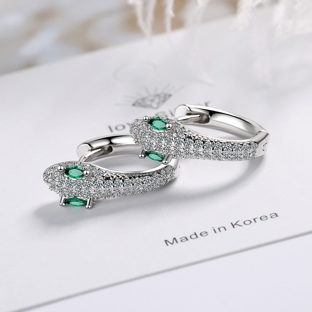Orecchini a forma di serpente in argento sterling 925