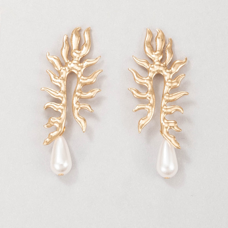 Orecchini a Corallo con Perla d'Acqua Dolce