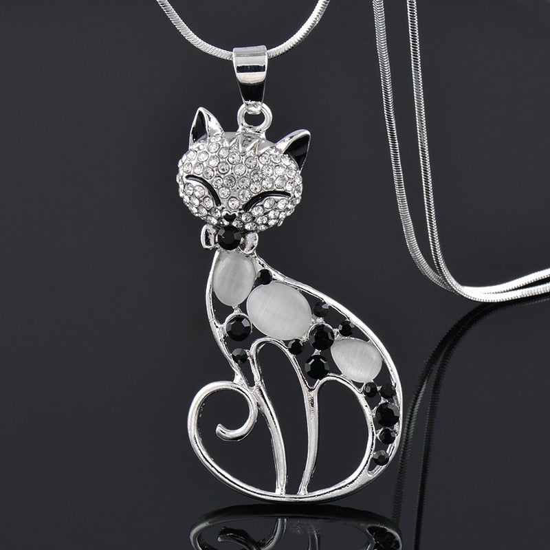 Collana Love Cats in Argento Sterling con Zirconia