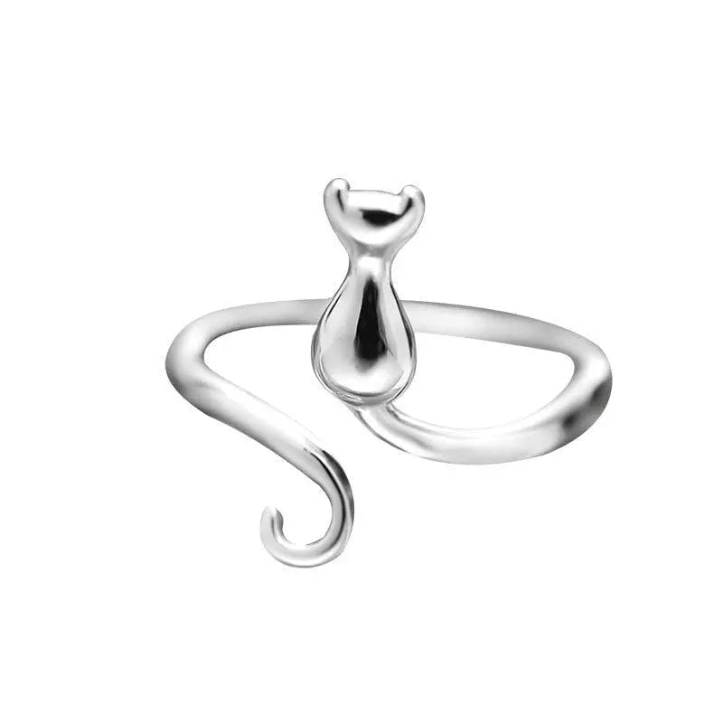 Anello con Gatto d'Argento con Stivali