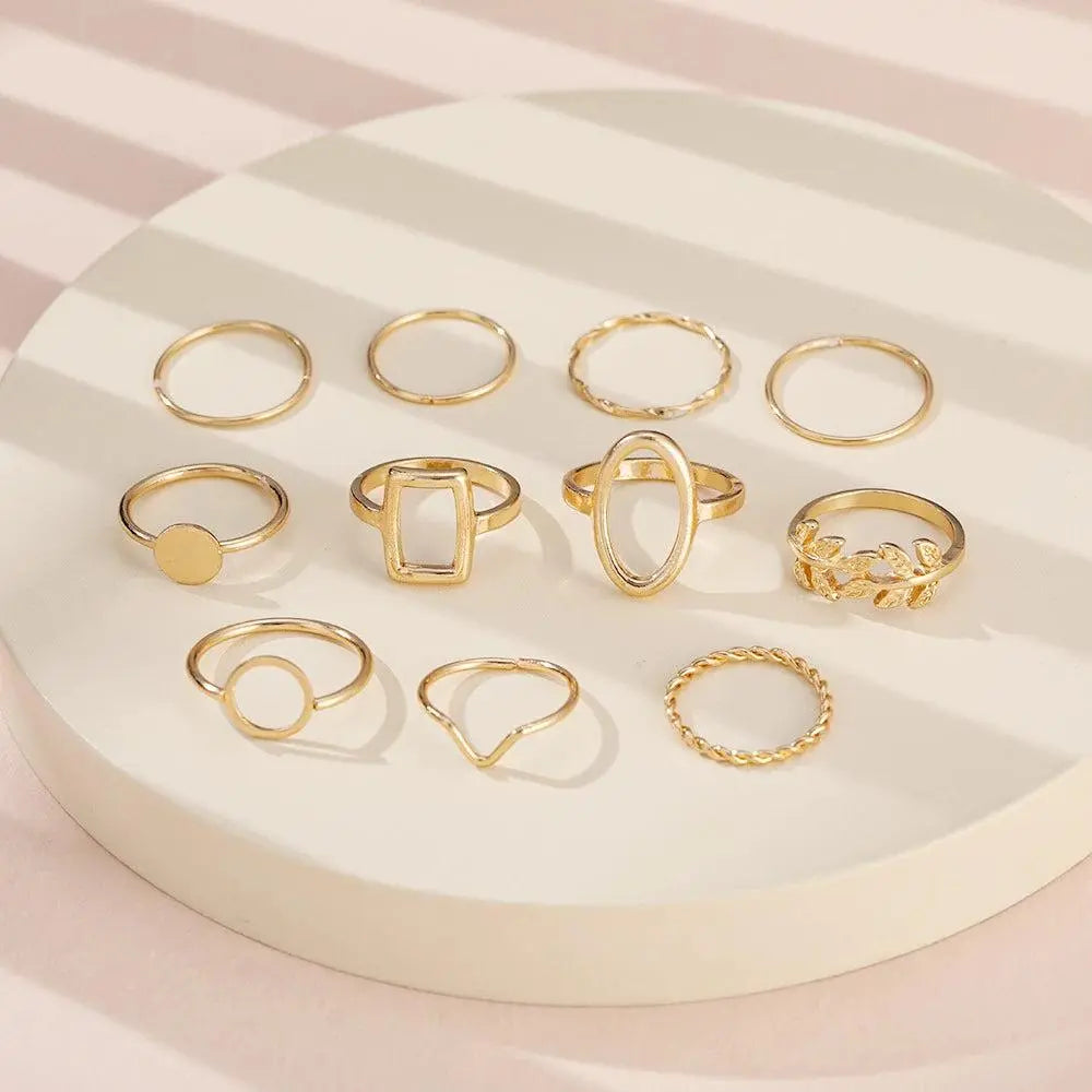 Set di 11 anelli in argento