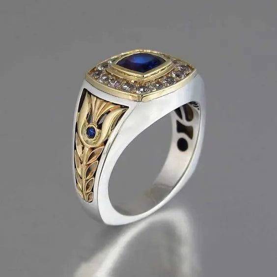 Anello Signet Turco Blu in Argento Sterling