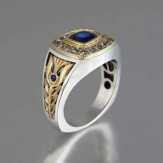 Anello Signet Turco Blu in Argento Sterling