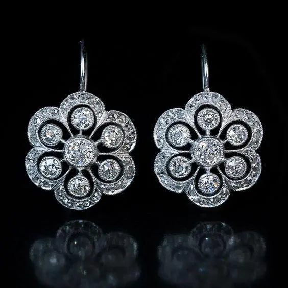 Orecchini Mandala Vintage in Cristallo e Argento Sterling