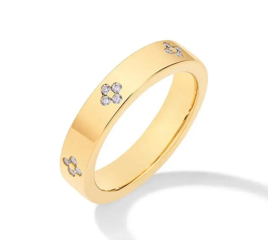 Anello Elegante in Oro con Accenti di Diamanti