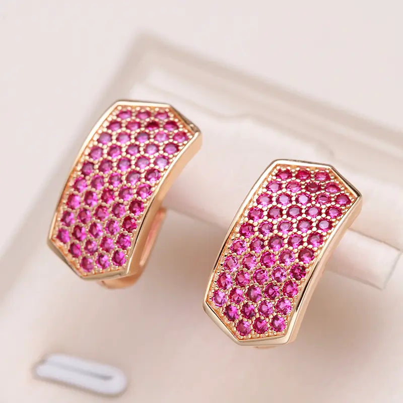 Orecchini Eleganti con Cristallo a Forma di Rosa