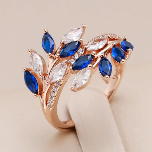 Anello Elegante con Cristallo Blu
