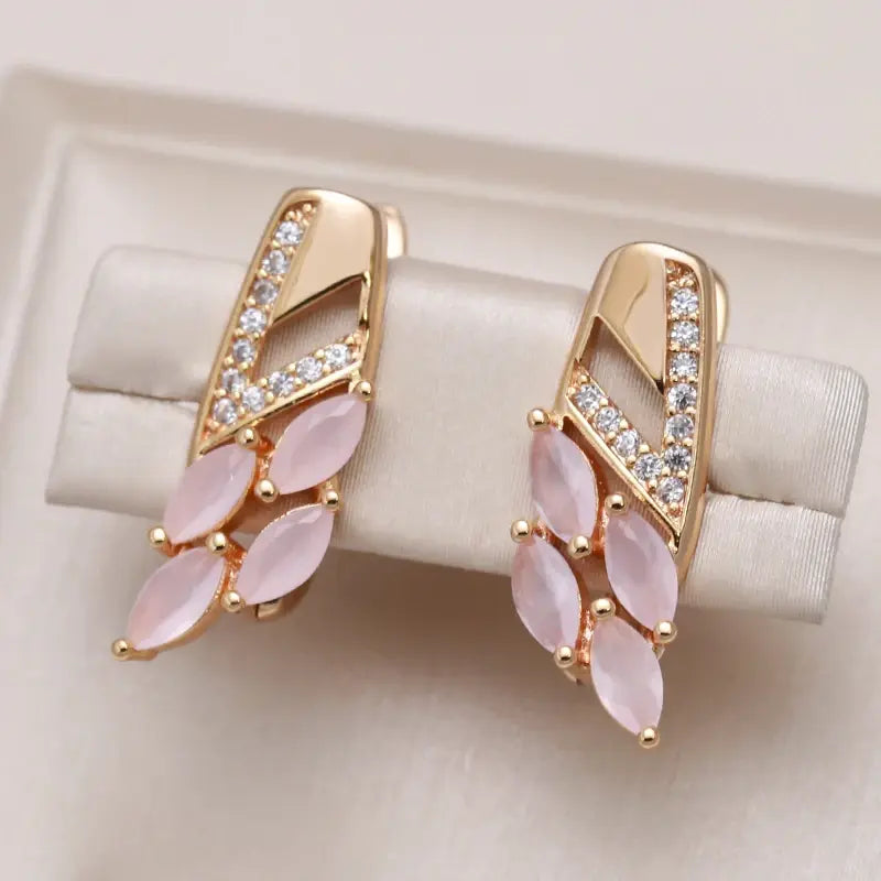 Orecchini Eleganti con Cristallo a Forma di Rosa