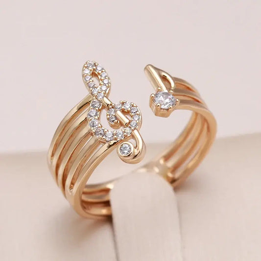 Anello elegante in oro e zirconia