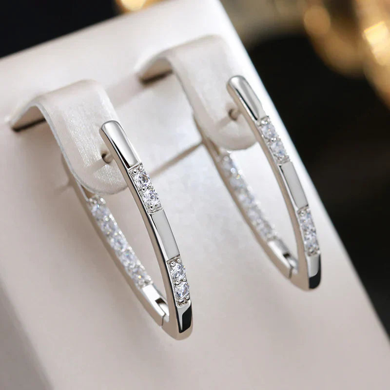 Orecchini Eleganti in Zirconia Oro