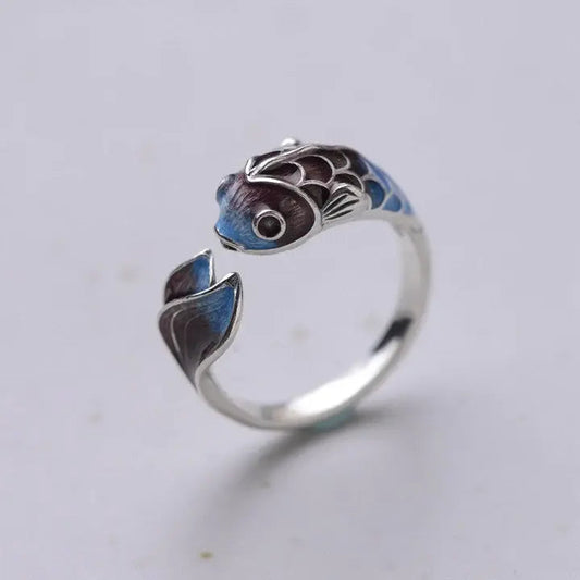 Anello vintage con carpa koi
