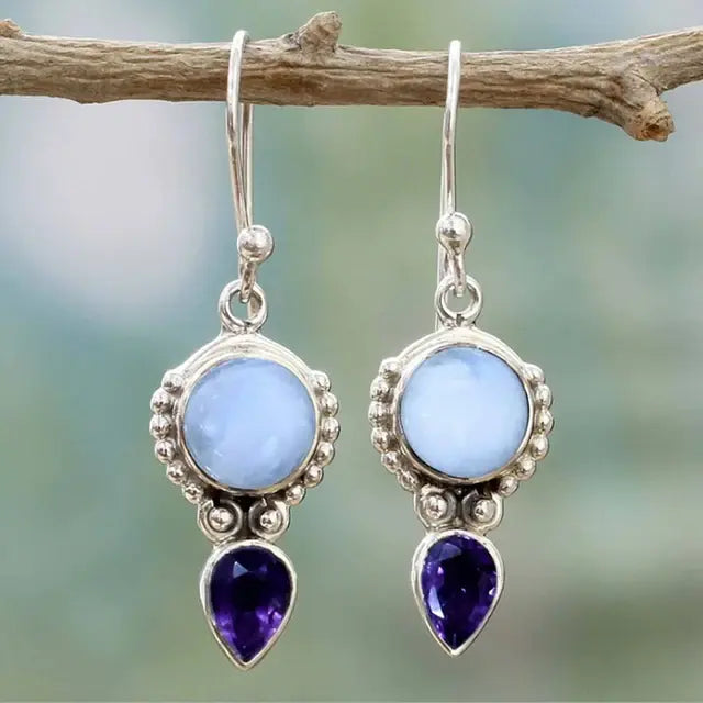 Orecchini in Ametista Blu Vintage