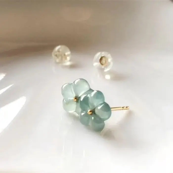 Orecchini Vintage con Fiore in Cristallo Turchese