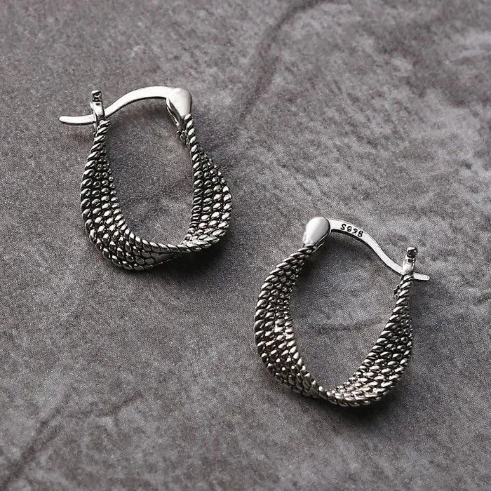 Orecchini in Argento Vintage con Mesh