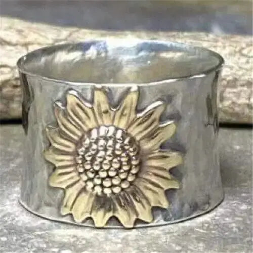 Anello vintage oro girasole
