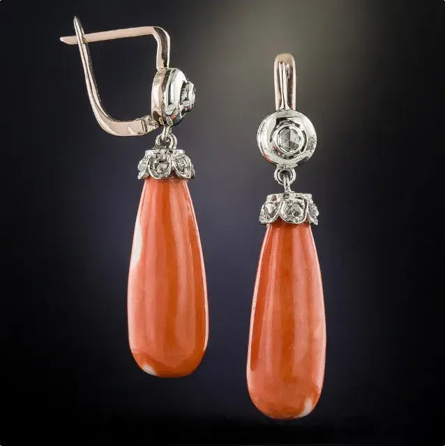 Orecchini Vintage Rossi con Zirconi