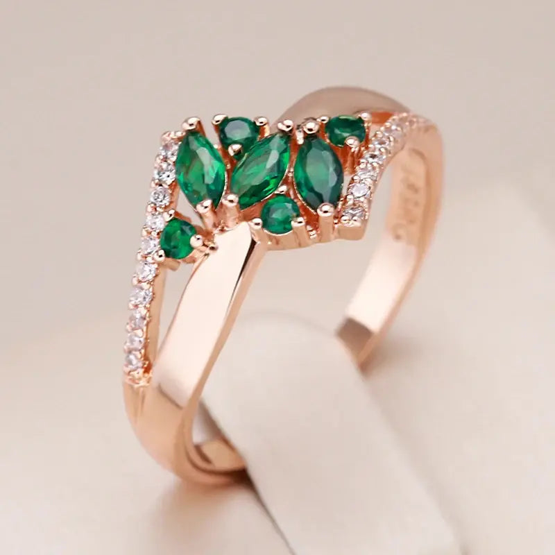 Anello Elegante Brillante Verde