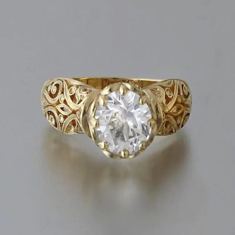 Anello in zirconio dorato