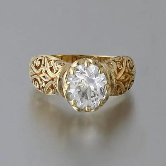 Anello in zirconio dorato