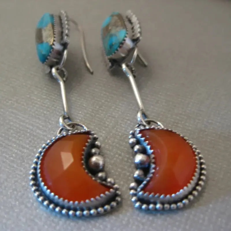 Orecchini vintage rosso e blu