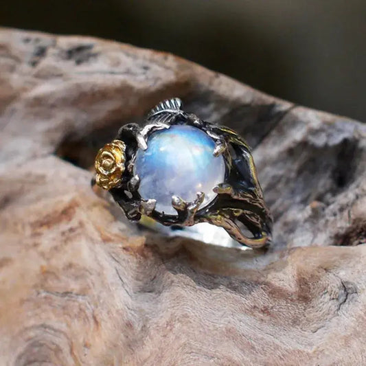 Anello in Argento con Cristallo Luna Vintage