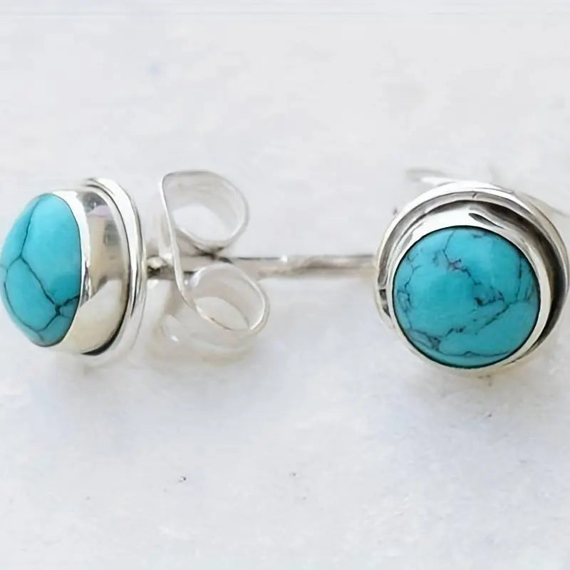 Orecchini d'argento con pietra blu vintage