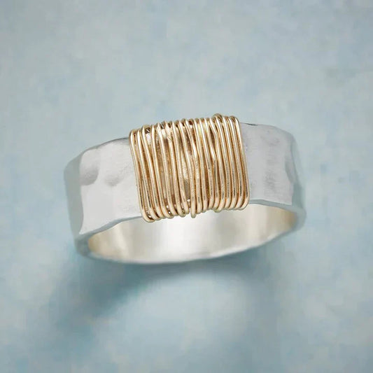 Anello d'argento vintage Golden Threads