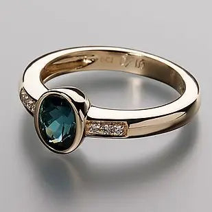 Anello con cristallo incastonato blu