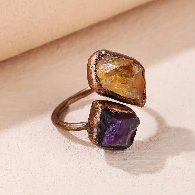 Anello in Pietra Intarsiata Naturale Vintage