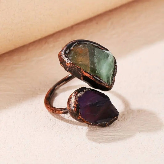 Anello in Pietra Intarsiata Naturale Vintage
