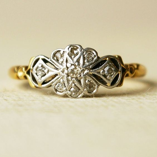 Anello Mandala in Argento e Oro Vintage