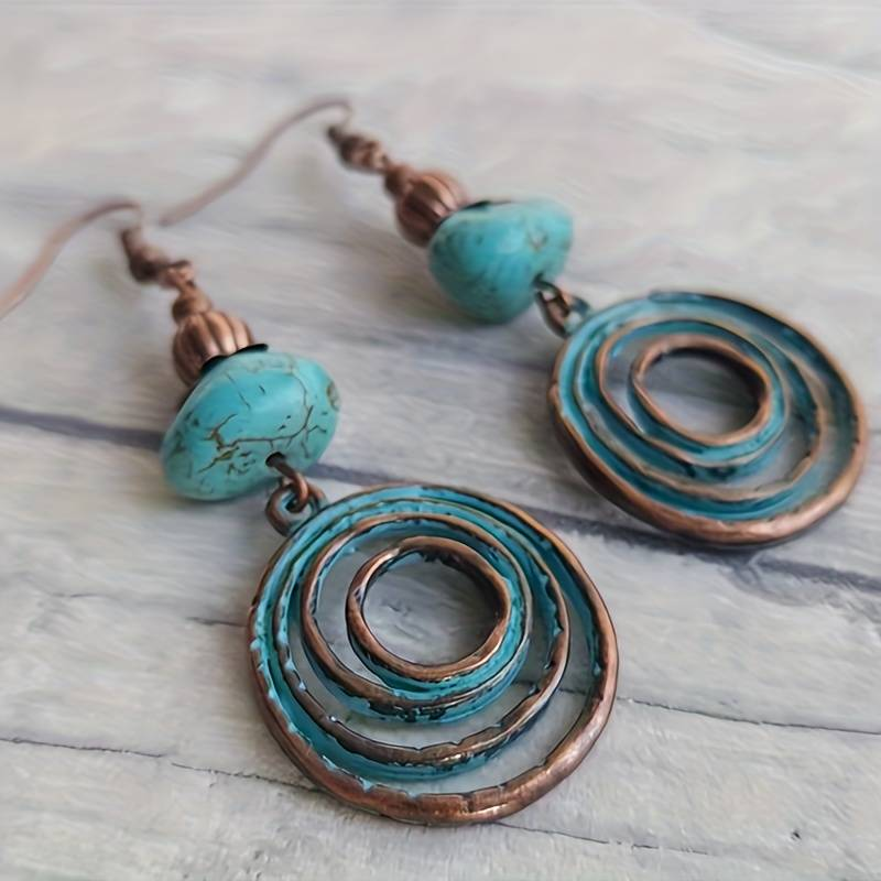 Orecchini a spirale in turchese vintage